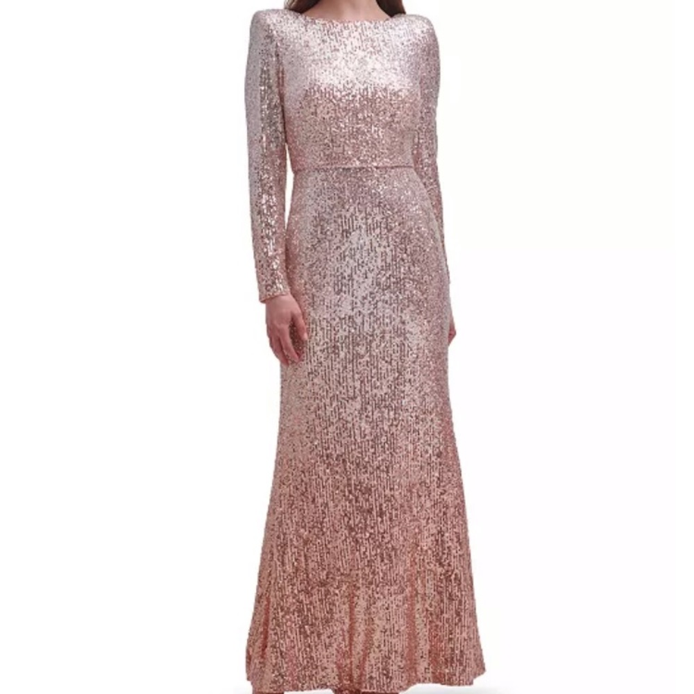 Eliza J blush ombré sequin gown